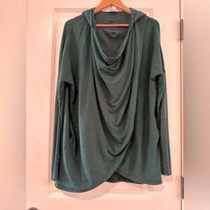 Athleta Purana Wrap Sweatshirt - forest green - medium